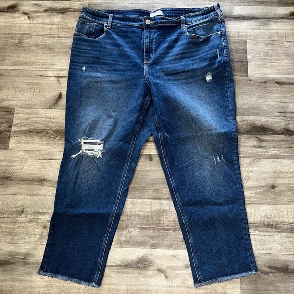 Lane Bryant Signature High Rise Girlfriend Straight Jeans Blue Women’s Size 24